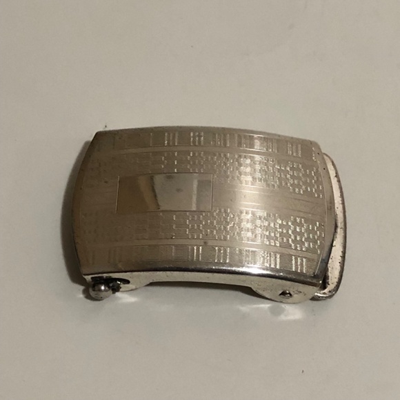 Sterling Silver Art Deco Engine-turned Belt Buckle - Picture 3 of 8